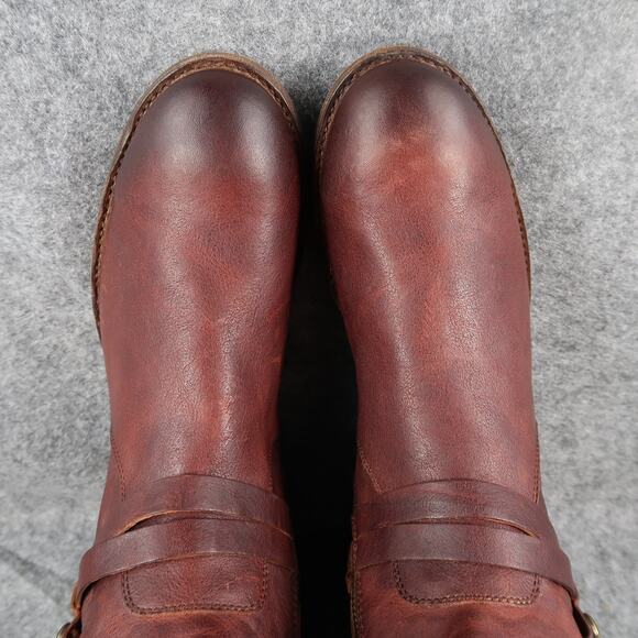 Frye Boots Womens 7.5 Tall Melissa Belted Leather Brown Riding Knee High Zip - Picture 12 of 16